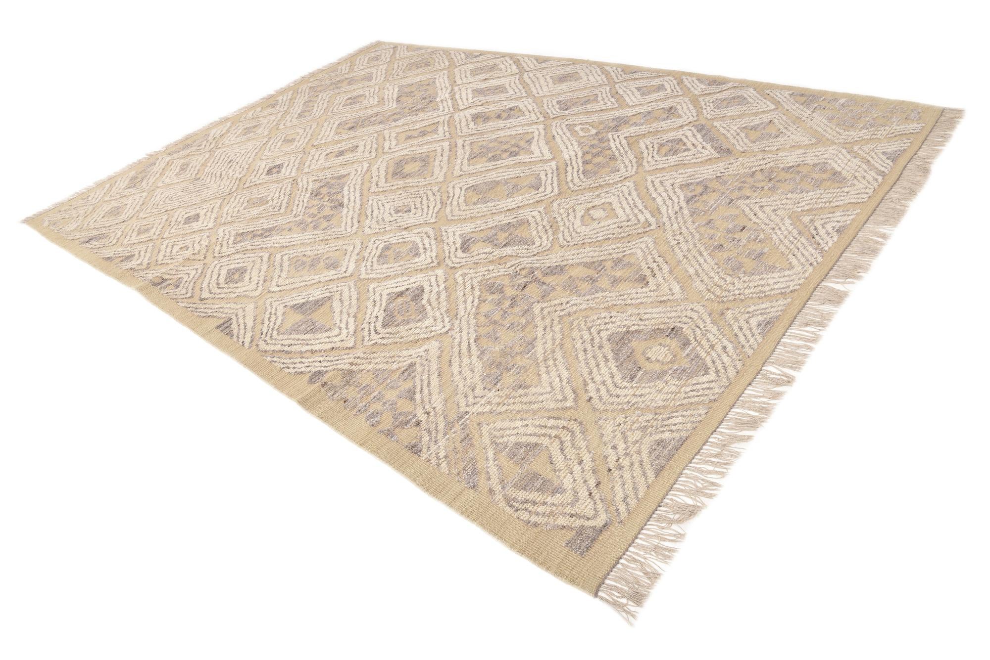 9' 1 x 12' 6 Hand Knotted Oushak Wool Rug