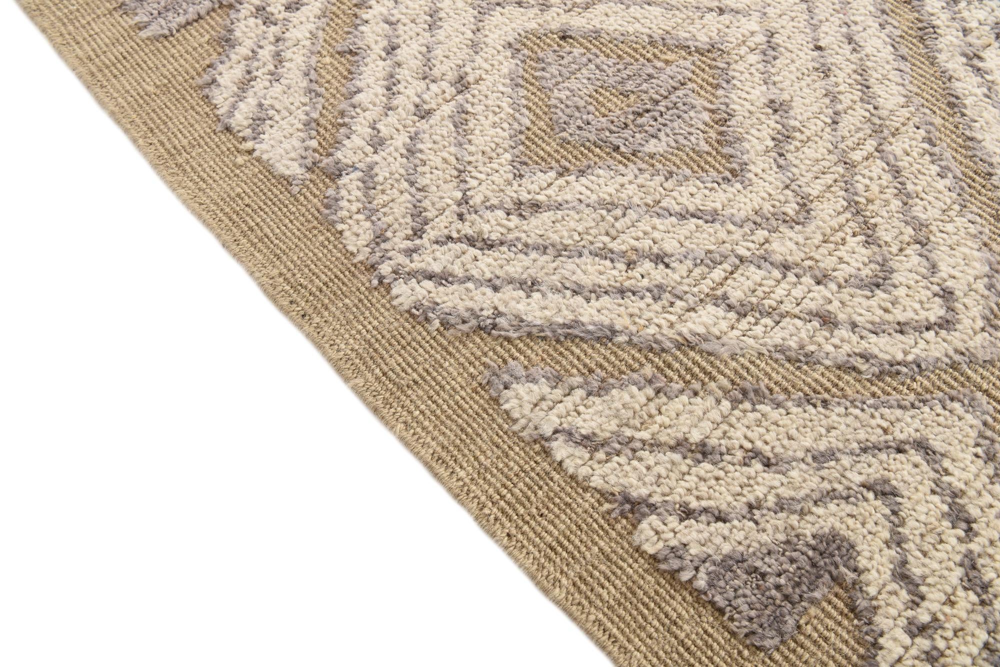 9' 1 x 12' 6 Hand Knotted Oushak Wool Rug