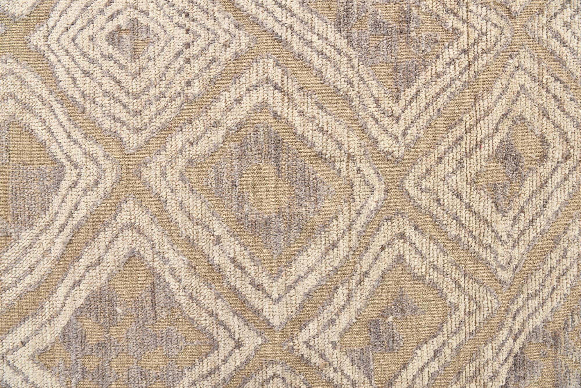 9' 1 x 12' 6 Hand Knotted Oushak Wool Rug