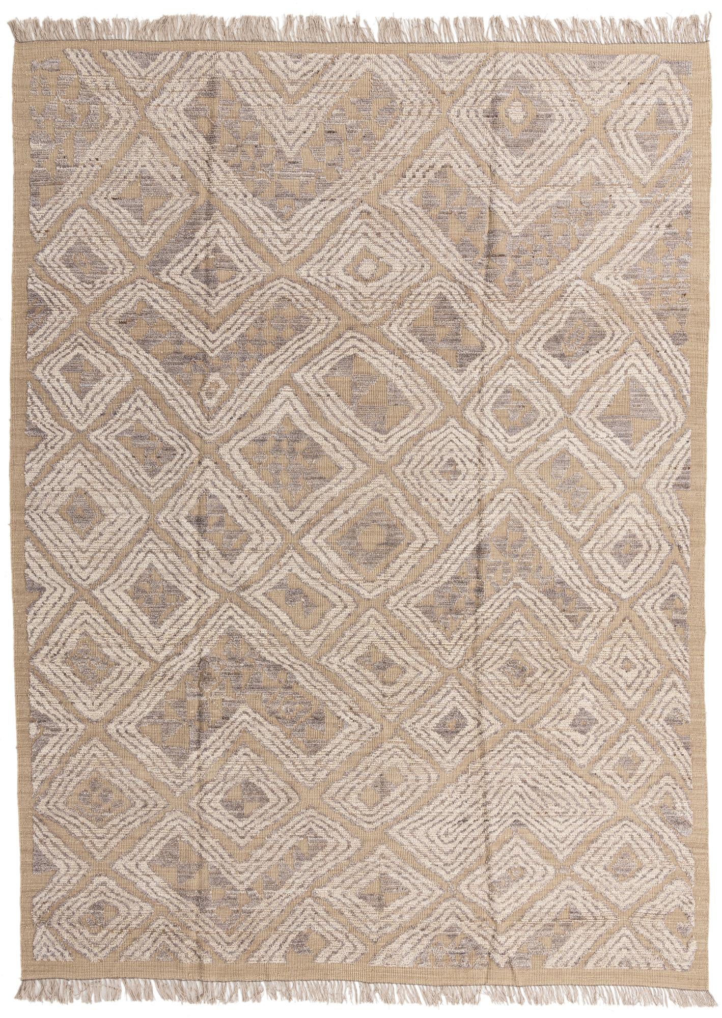 9' 1 x 12' 6 Hand Knotted Oushak Wool Rug