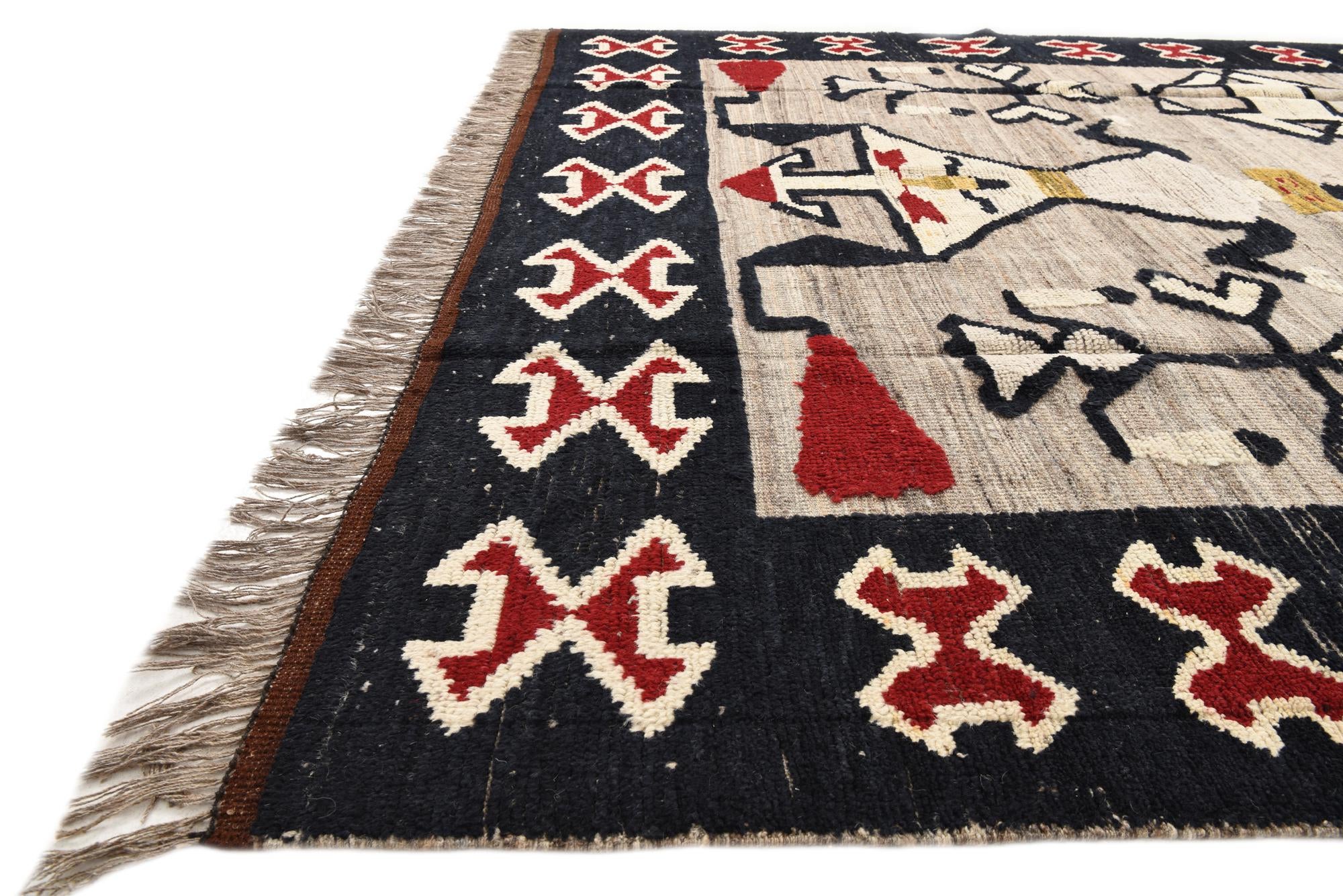 7' 9 x 10' 5 Hand Knotted Oushak Wool Rug