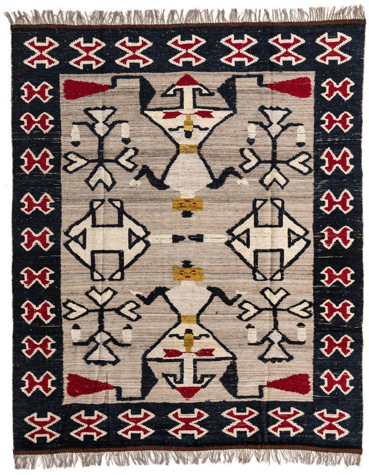 Detail image of 7' 9 x 10' 5 Hand Knotted Oushak Wool Rug