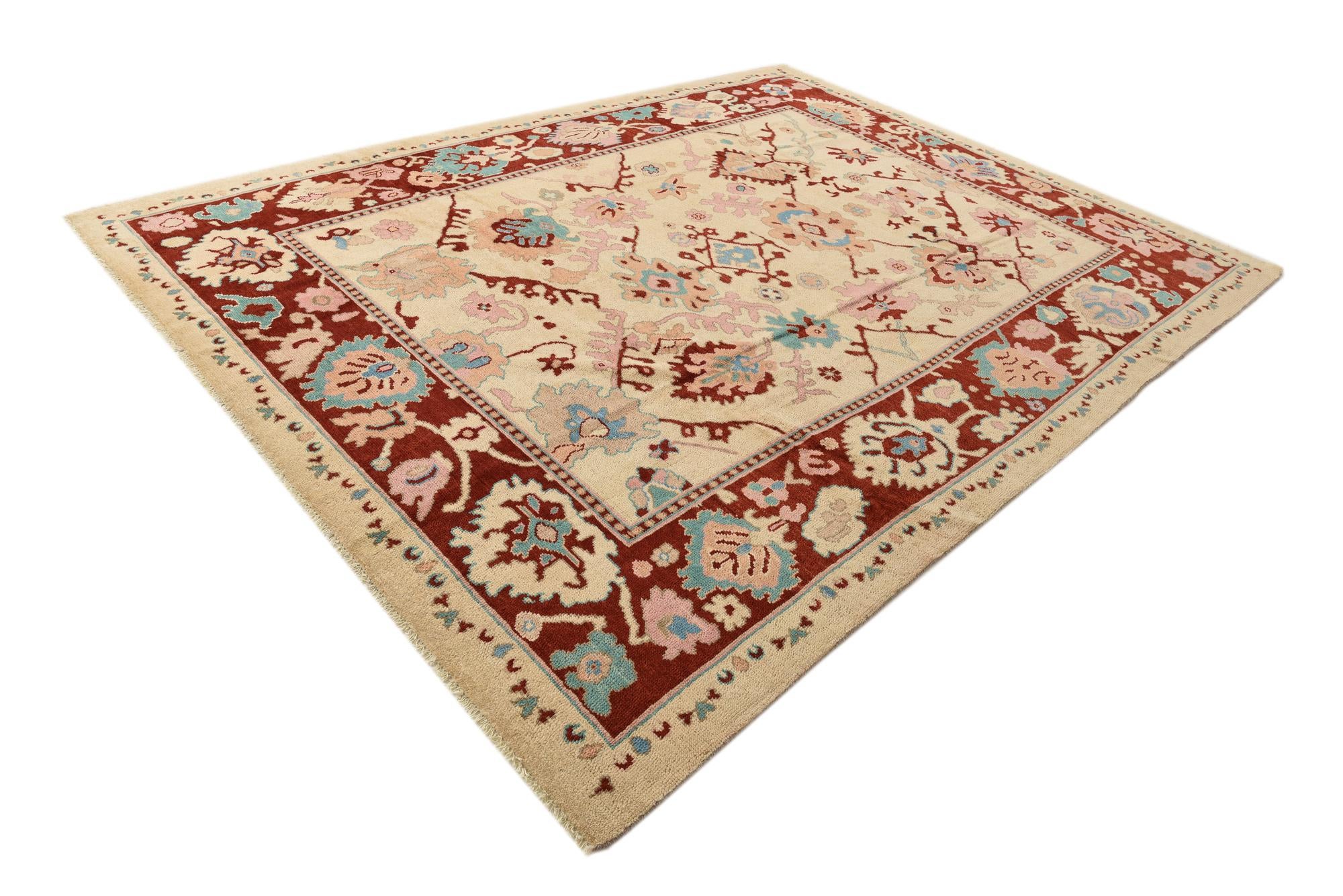 285cm x 375cm Hand Knotted Oushak Wool Rug