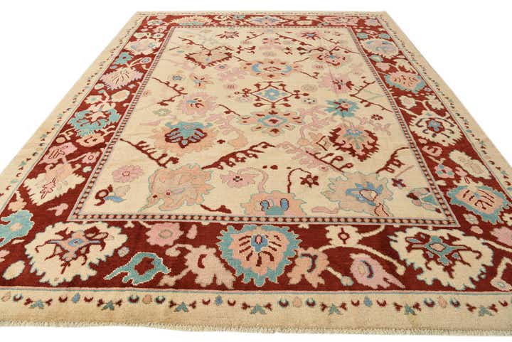 285cm x 375cm anudado a mano Oushak Alfombra Lana