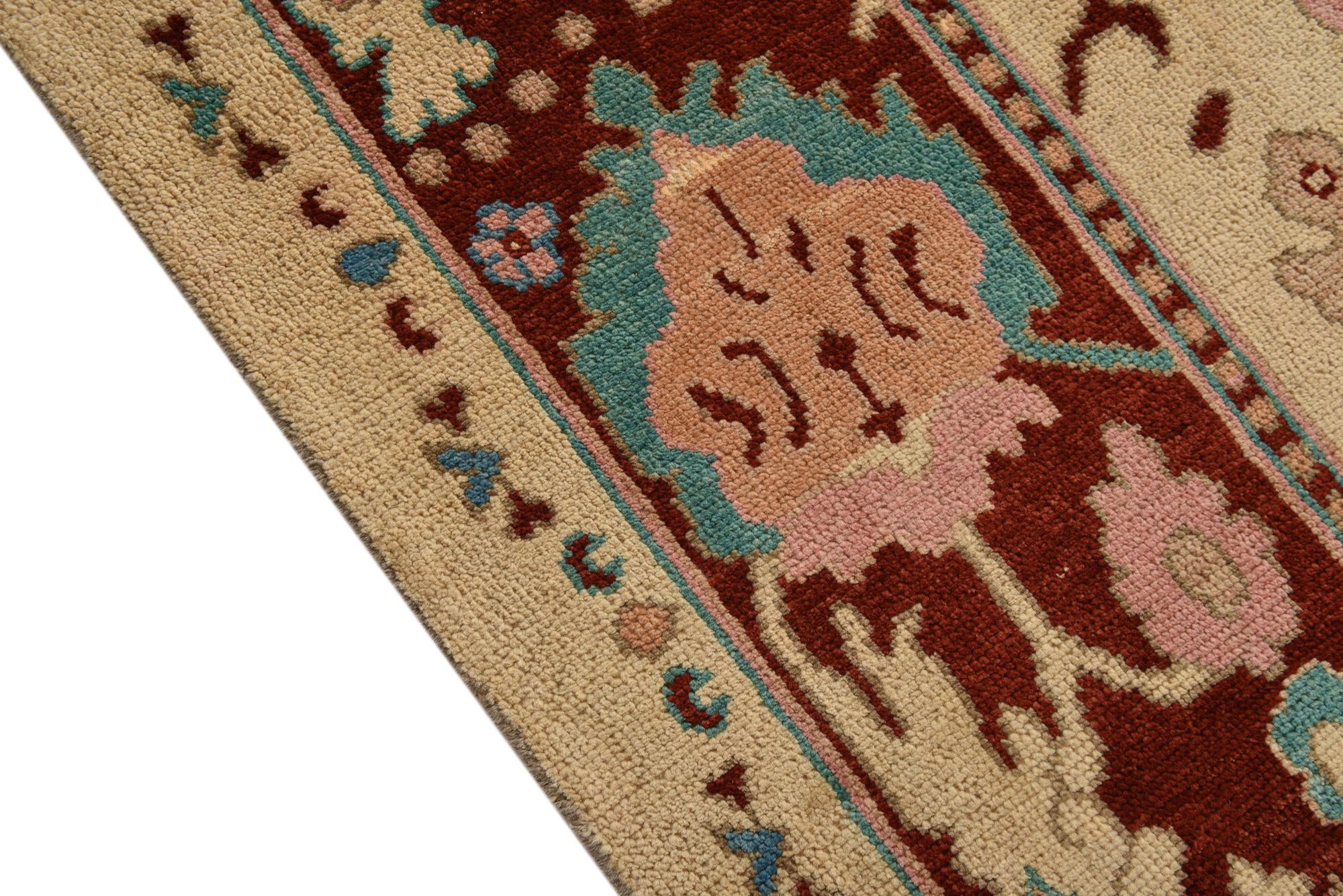 285cm x 375cm Hand Knotted Oushak Wool Rug