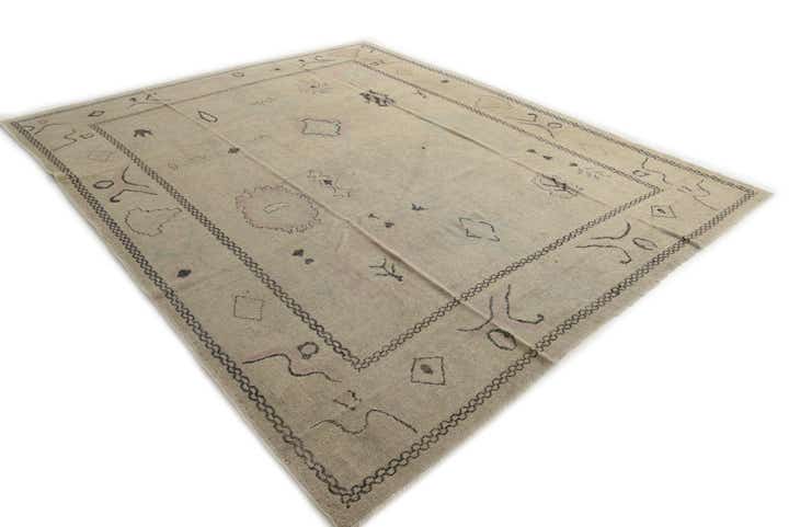 9' 5 x 11' 5 Hand Knotted Oushak Wool Rug
