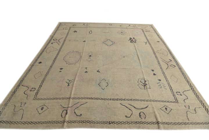 9' 5 x 11' 5 Hand Knotted Oushak Wool Rug