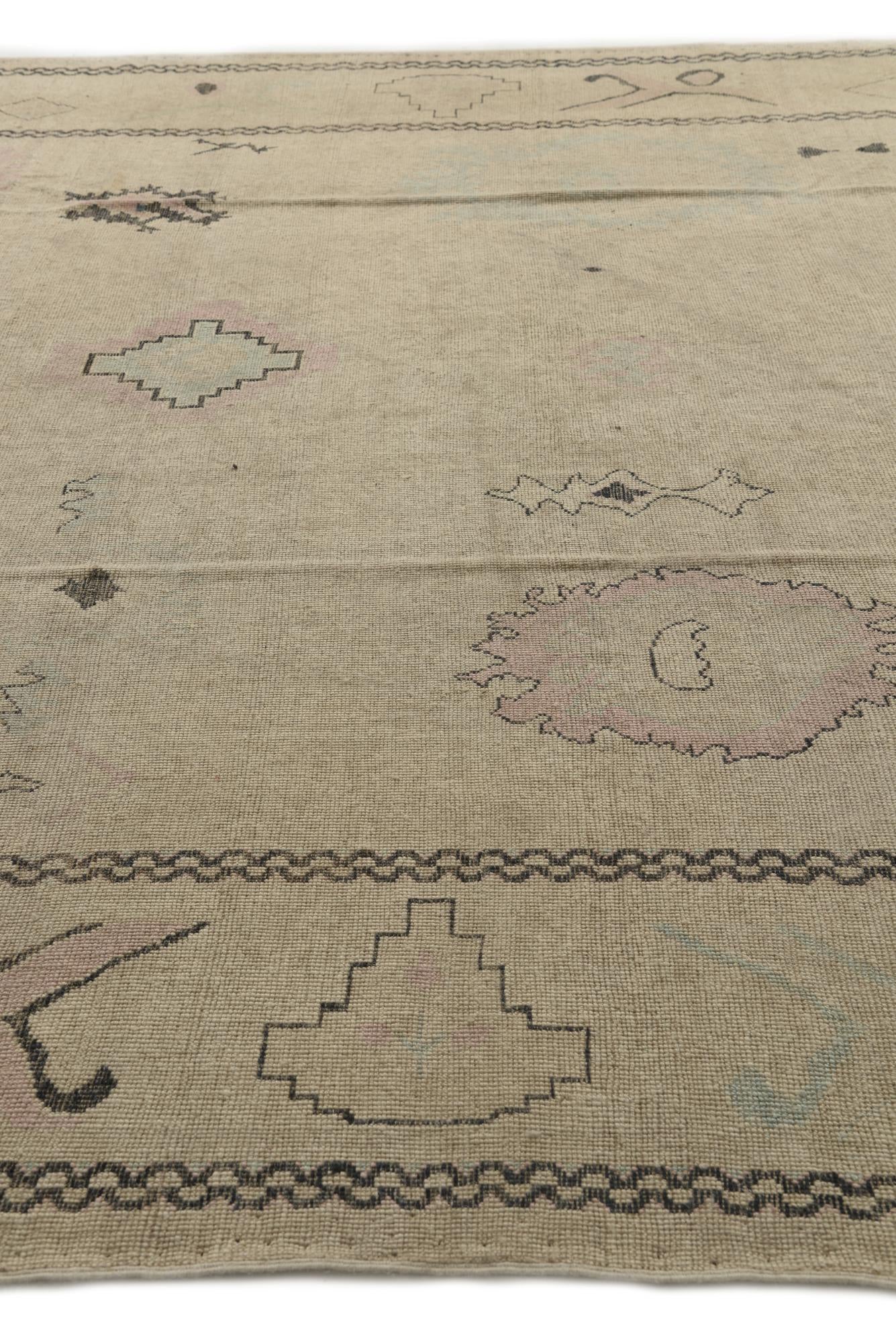 9' 5 x 11' 5 Hand Knotted Oushak Wool Rug