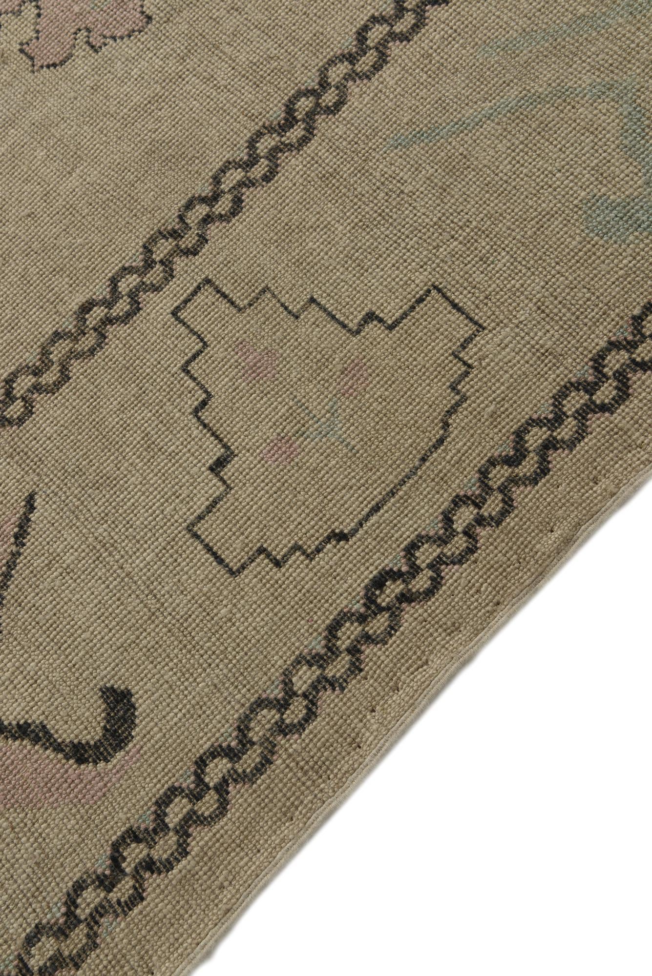 9' 5 x 11' 5 Hand Knotted Oushak Wool Rug