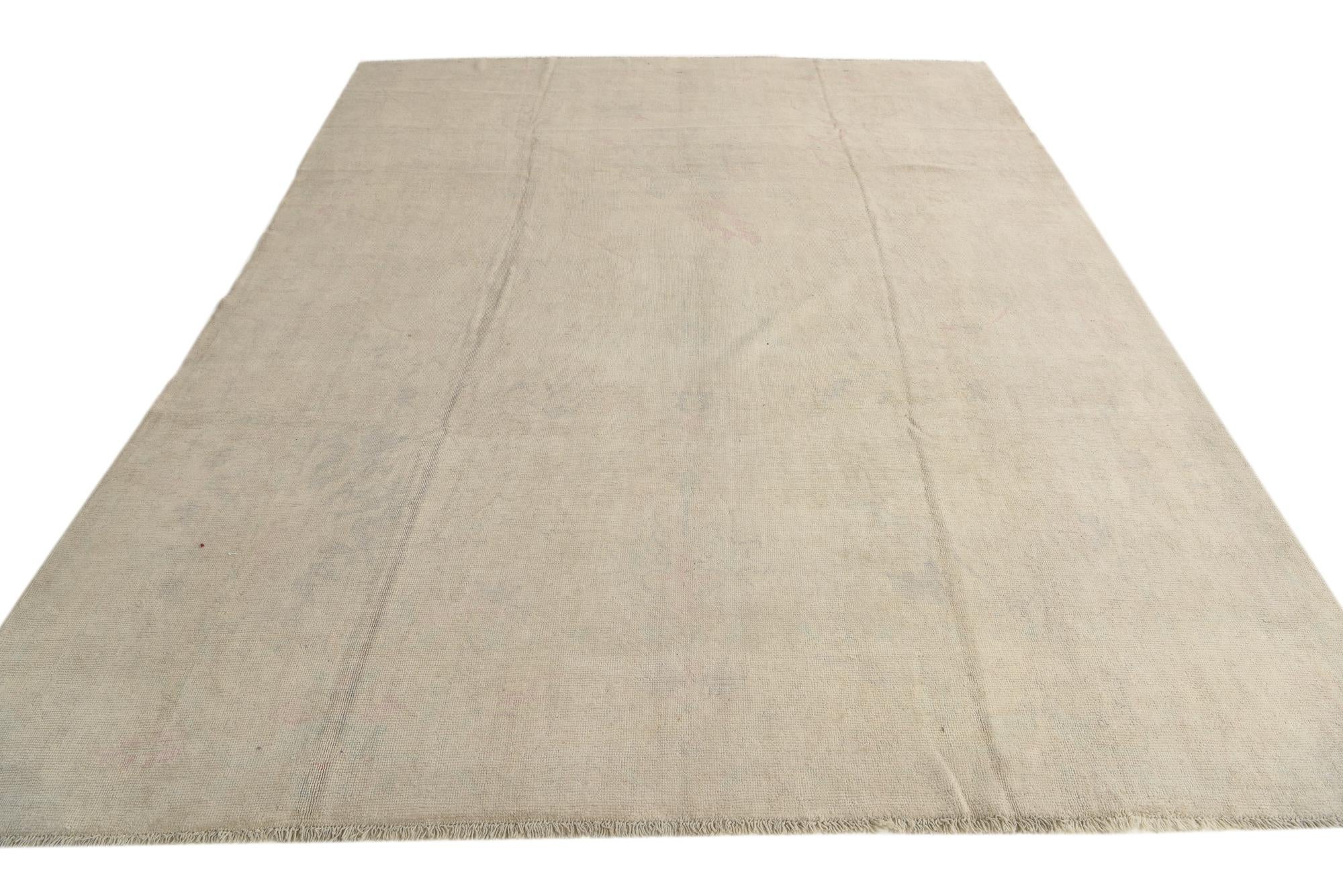 8' 7 x 10' 10 Hand Knotted Oushak Wool Rug