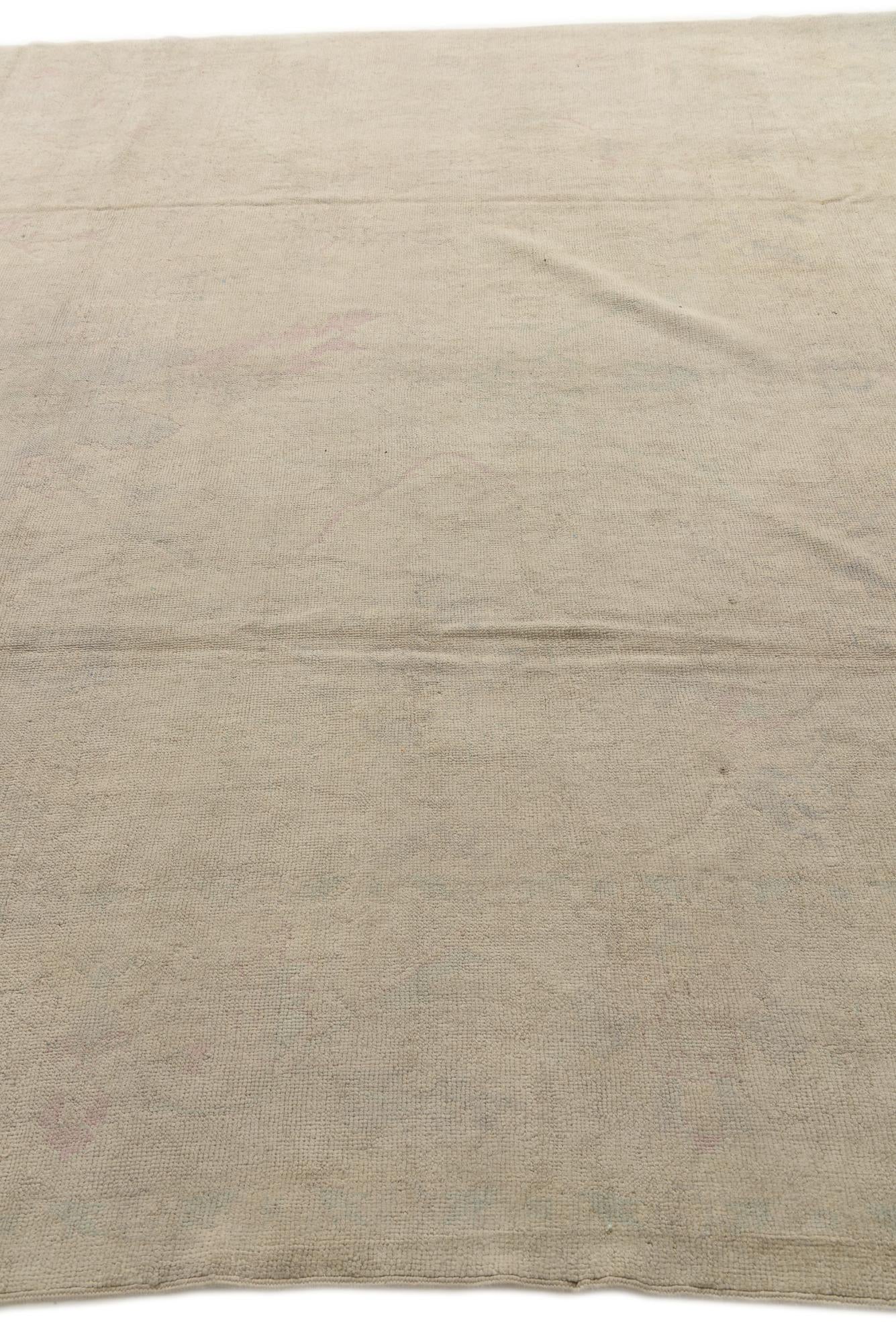 8' 7 x 10' 10 Hand Knotted Oushak Wool Rug
