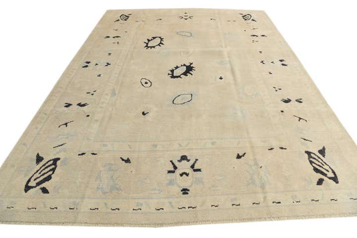 8' 10 x 12' Hand Knotted Oushak Wool Rug