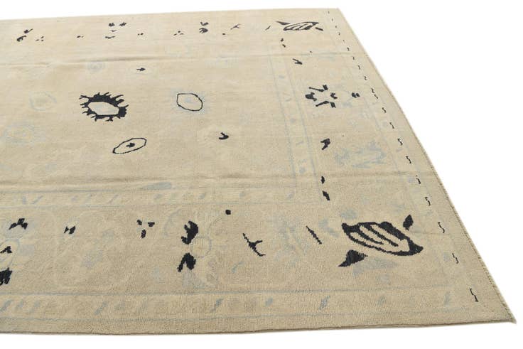 Detail image of 8' 10 x 12' Hand Knotted Oushak Wool Rug