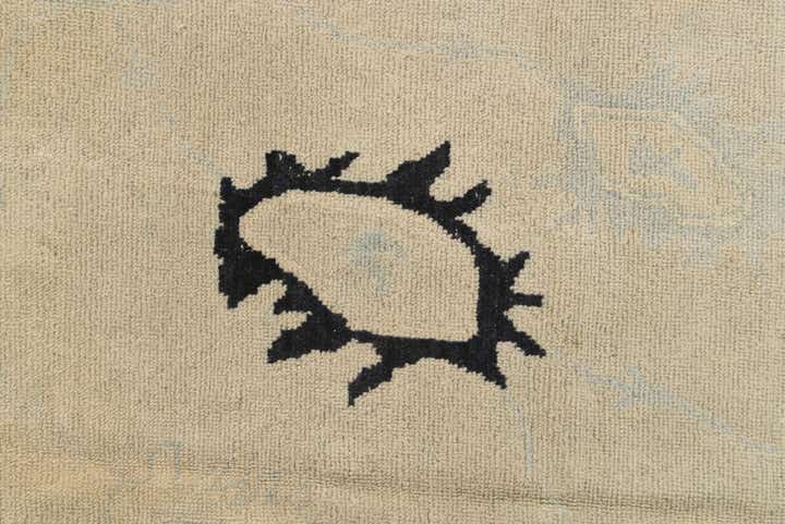 8' 10 x 12' Hand Knotted Oushak Wool Rug