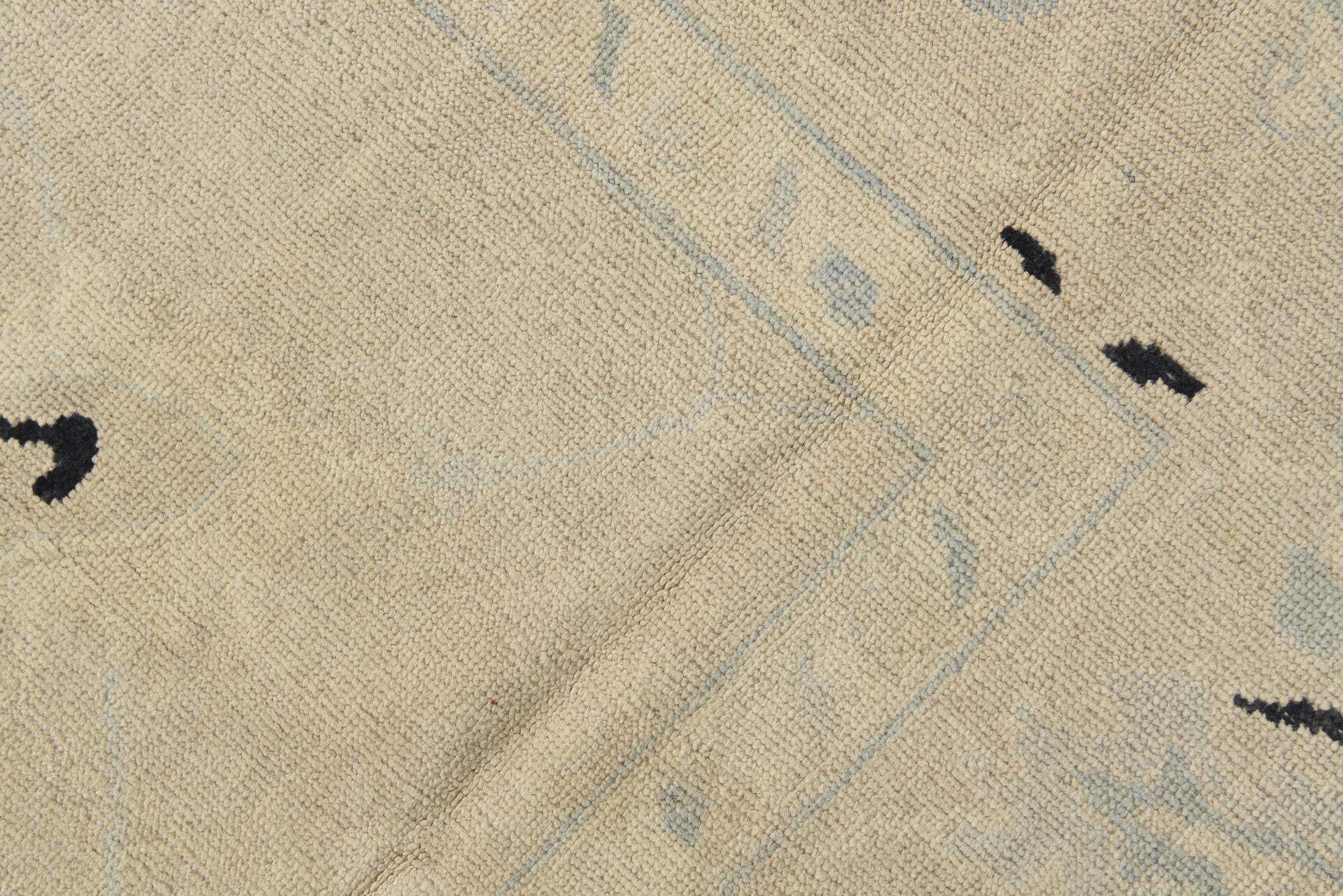 8' 10 x 12' Hand Knotted Oushak Wool Rug