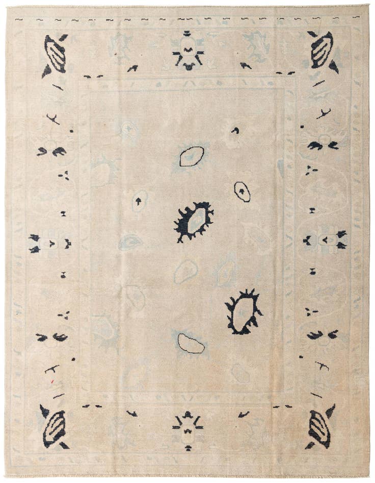 Detail image of 8' 10 x 12' Hand Knotted Oushak Wool Rug
