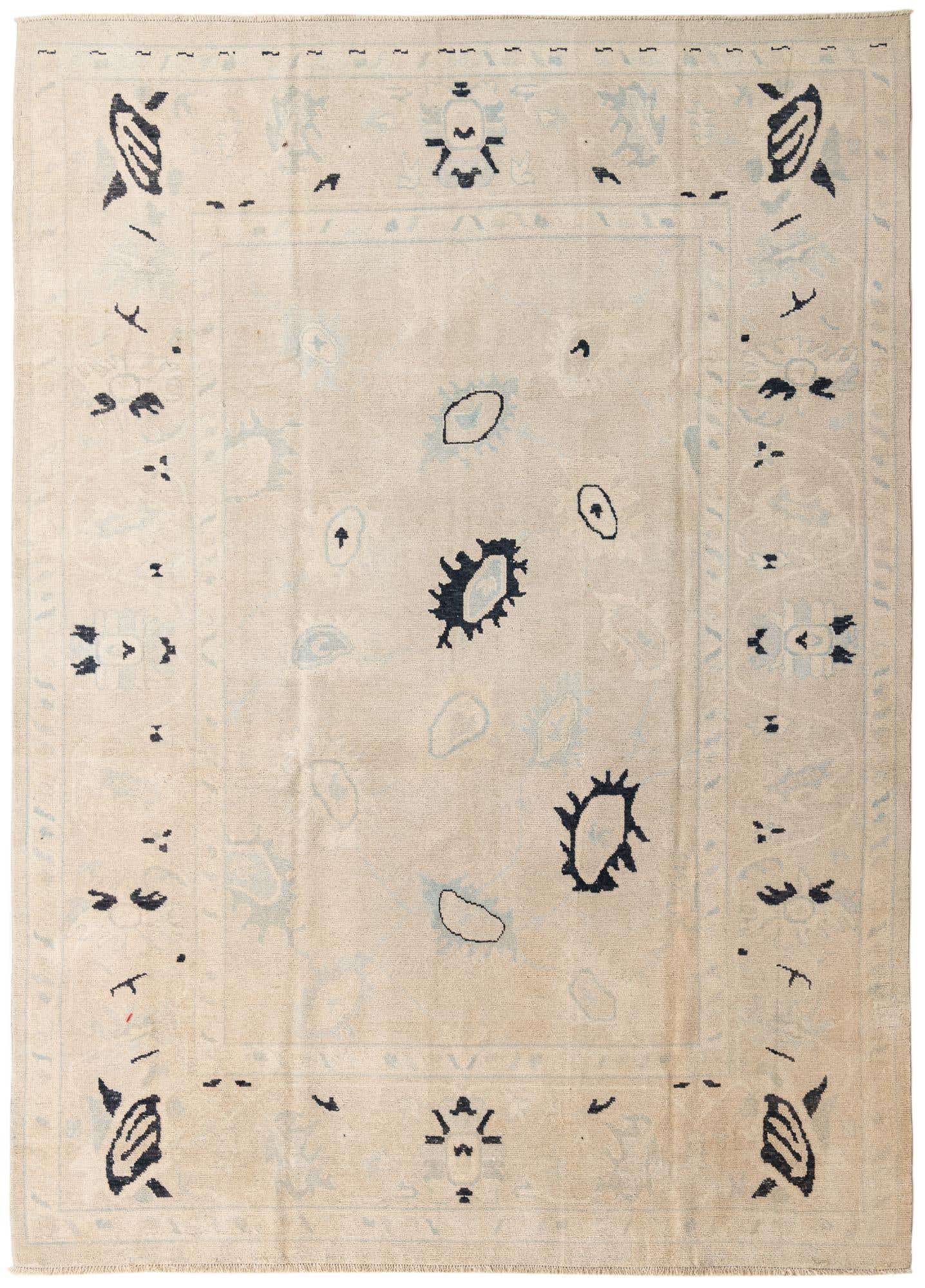 8' 10 x 12' Hand Knotted Oushak Wool Rug