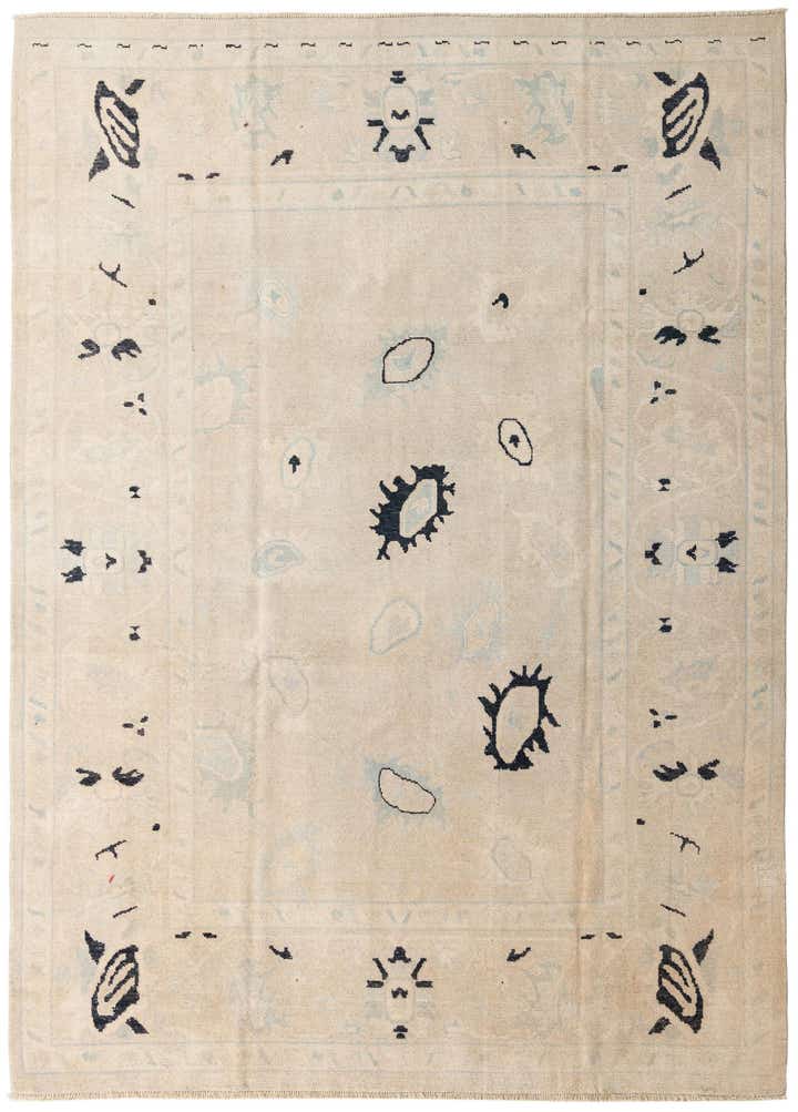 8' 10 x 12' Hand Knotted Oushak Wool Rug