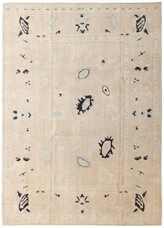 Detail image of 8' 10 x 12' Hand Knotted Oushak Wool Rug