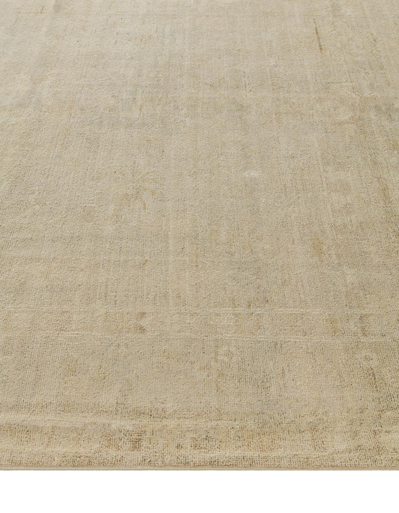 7' 9 x 9' 8 Hand Knotted Oushak Wool Rug