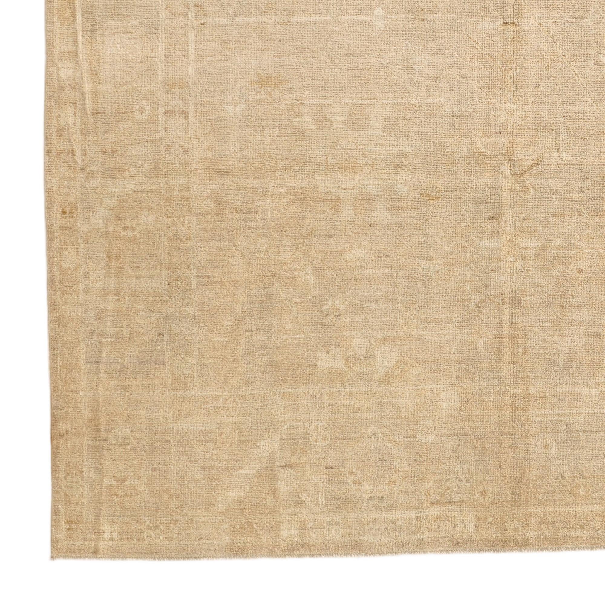 7' 9 x 9' 8 Hand Knotted Oushak Wool Rug