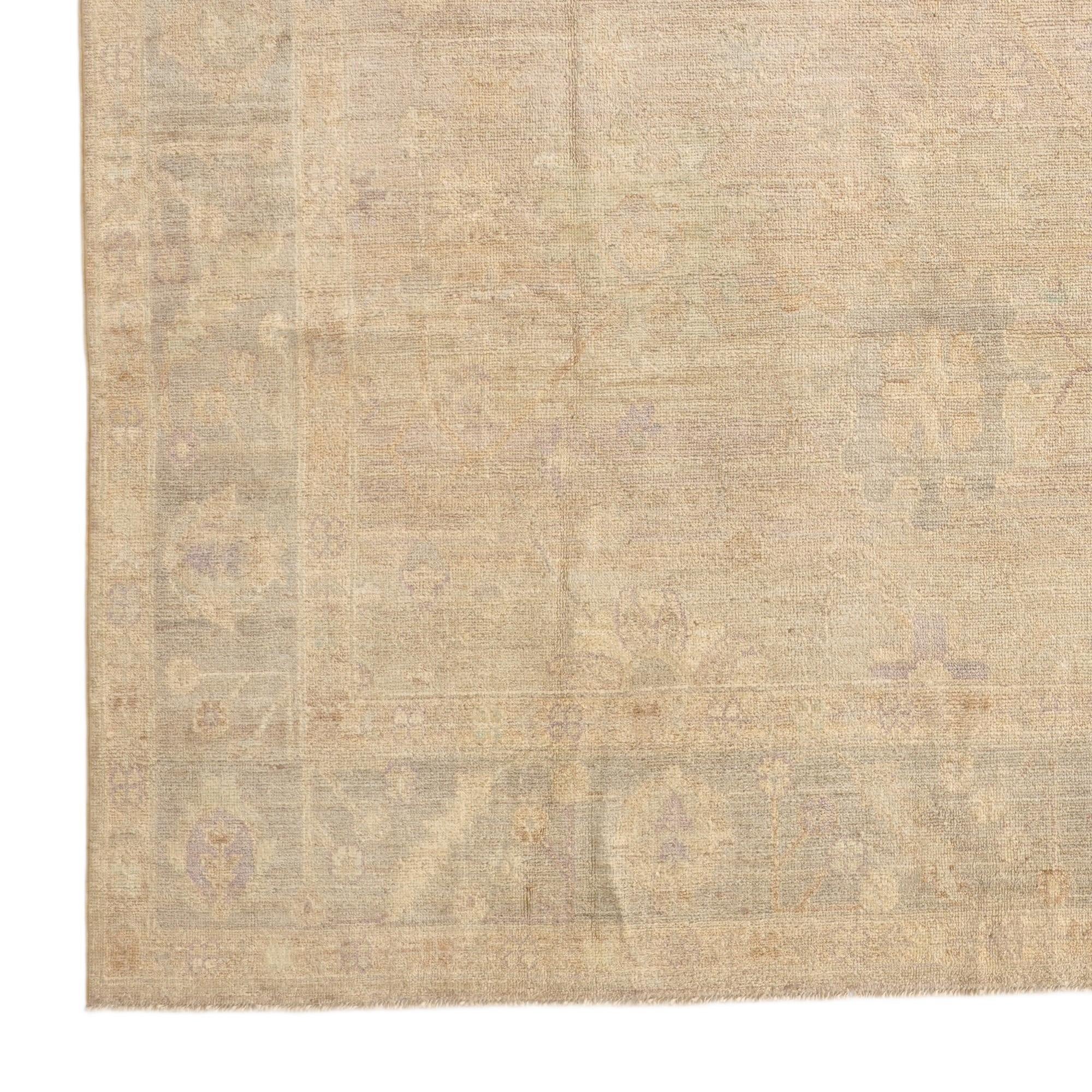 7' 8 x 10' Hand Knotted Oushak Wool Rug