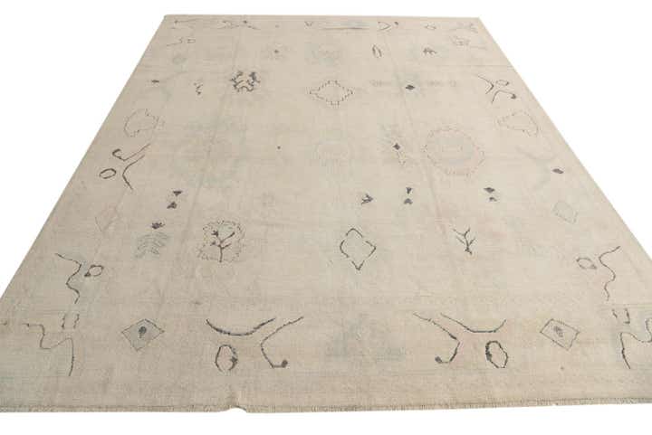 9' x 11' 7 Hand Knotted Oushak Wool Rug