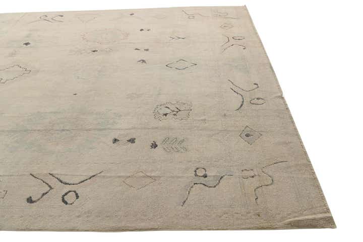 9' x 11' 7 Hand Knotted Oushak Wool Rug