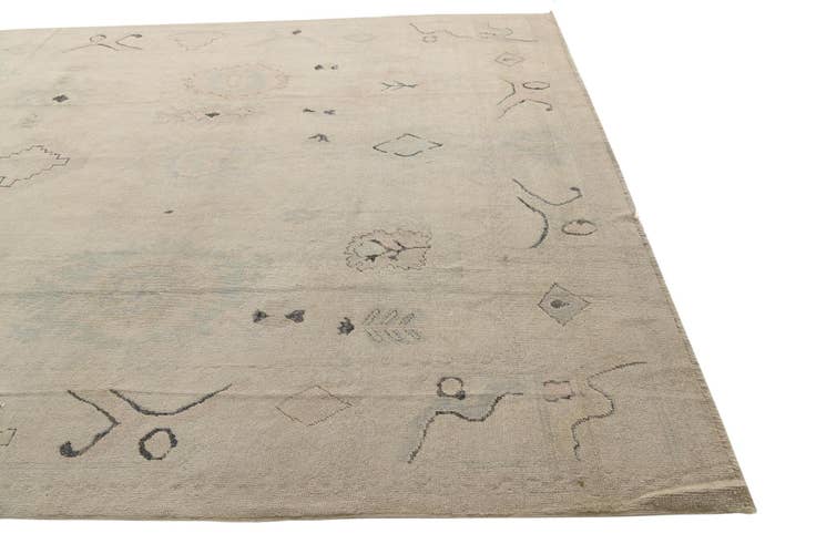 Detail image of 9' x 11' 7 Hand Knotted Oushak Wool Rug
