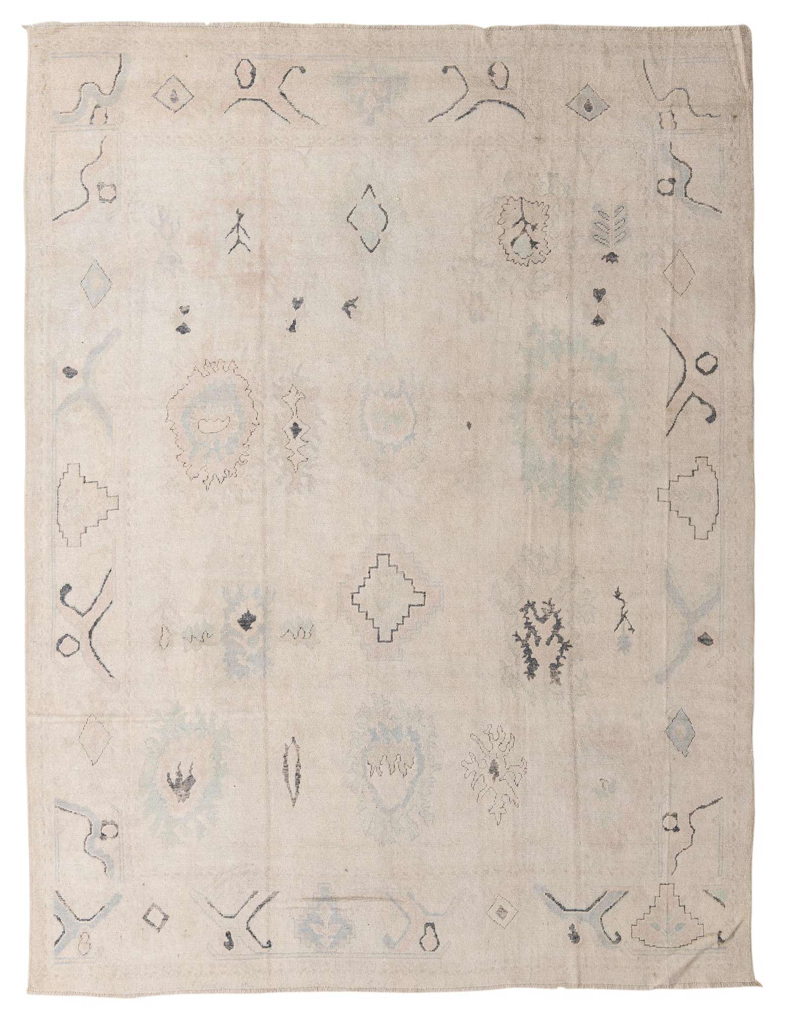 9' x 11' 7 Hand Knotted Oushak Wool Rug