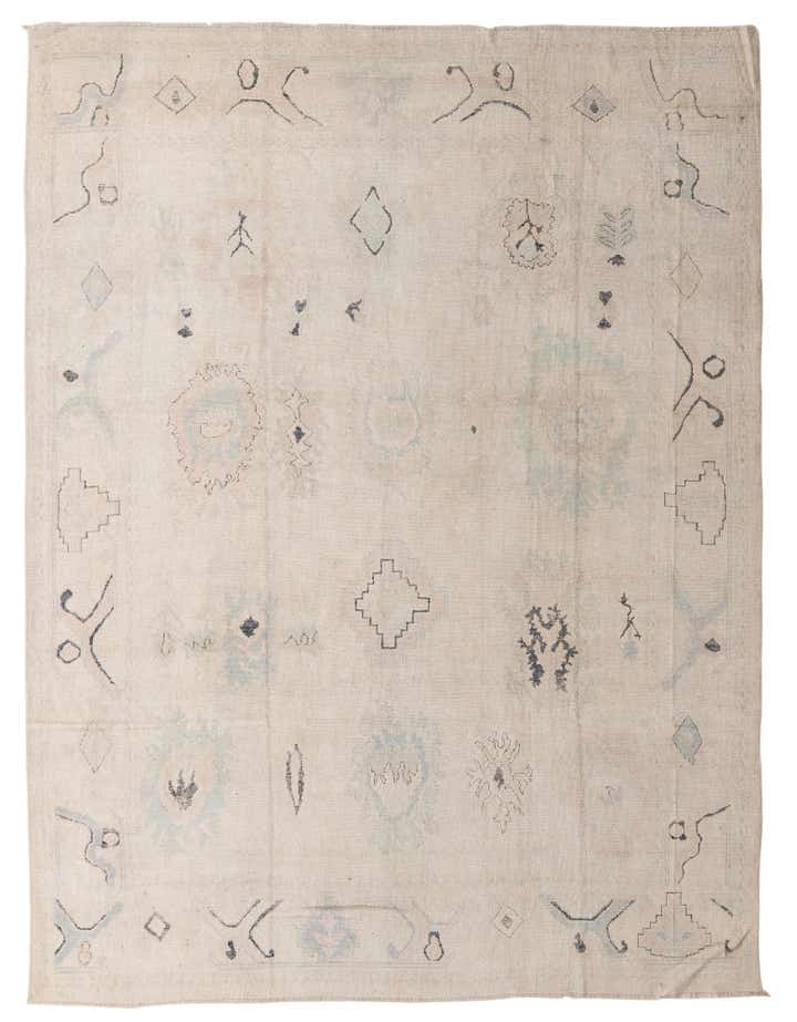 9' x 11' 7 Hand Knotted Oushak Wool Rug