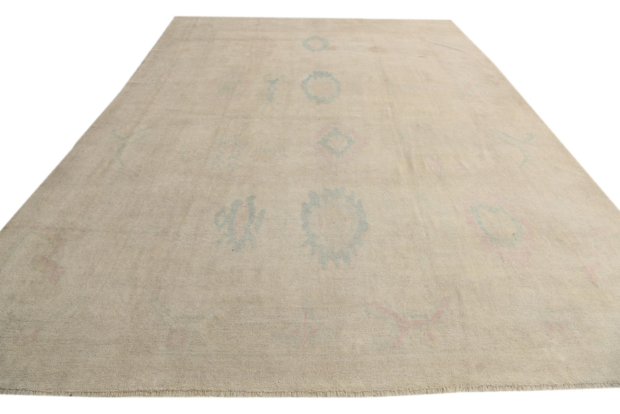 9' 10 x 13' 7 Hand Knotted Oushak Wool Rug