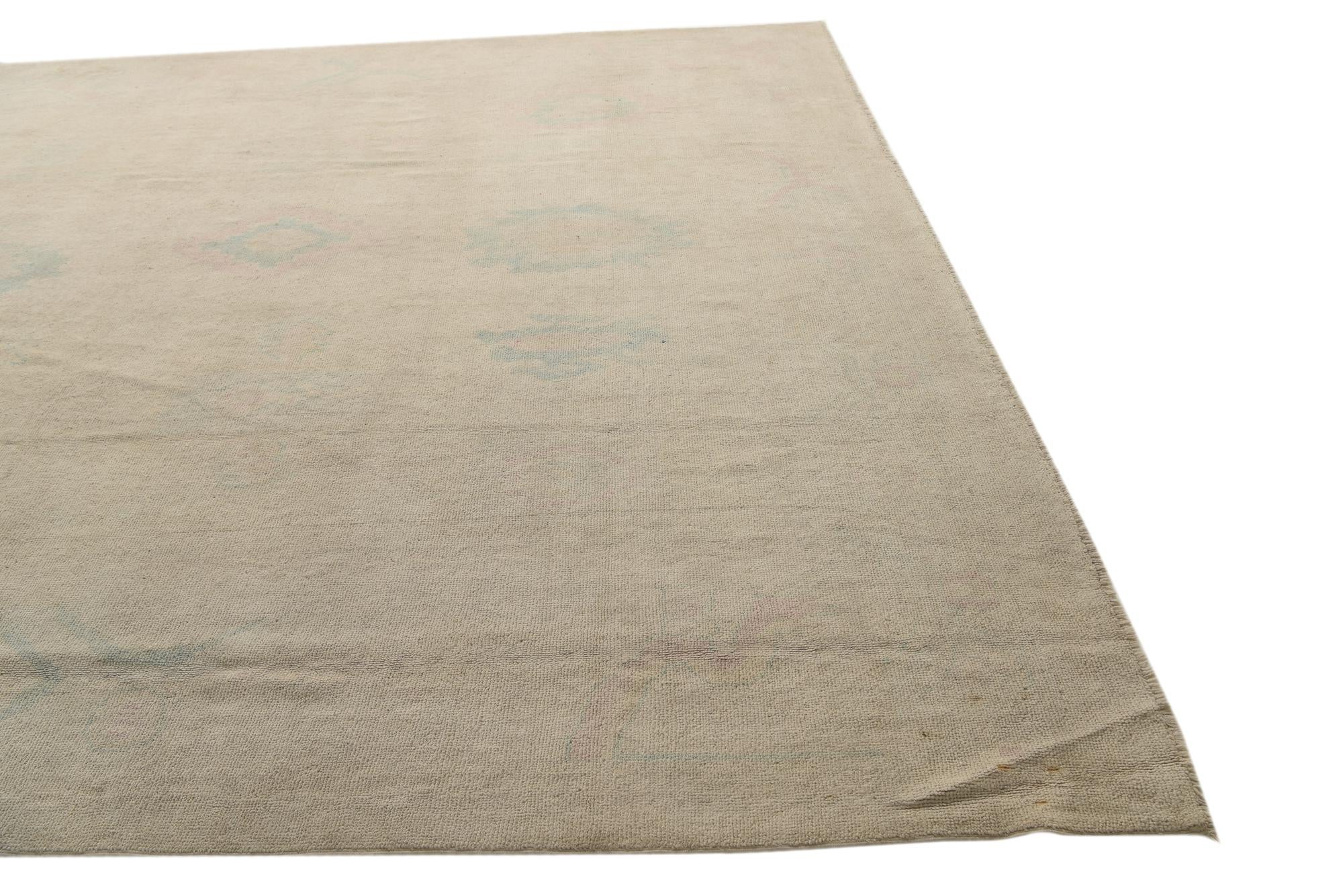 9' 10 x 13' 7 Hand Knotted Oushak Wool Rug