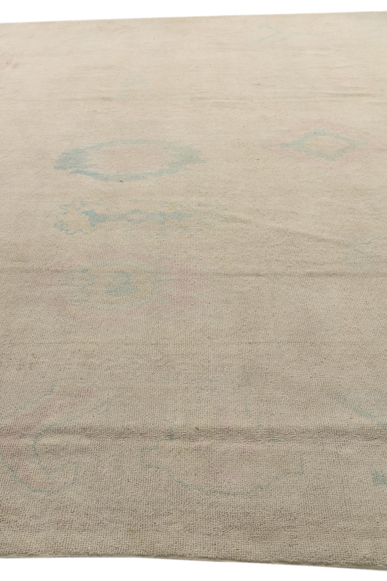 9' 10 x 13' 7 Hand Knotted Oushak Wool Rug