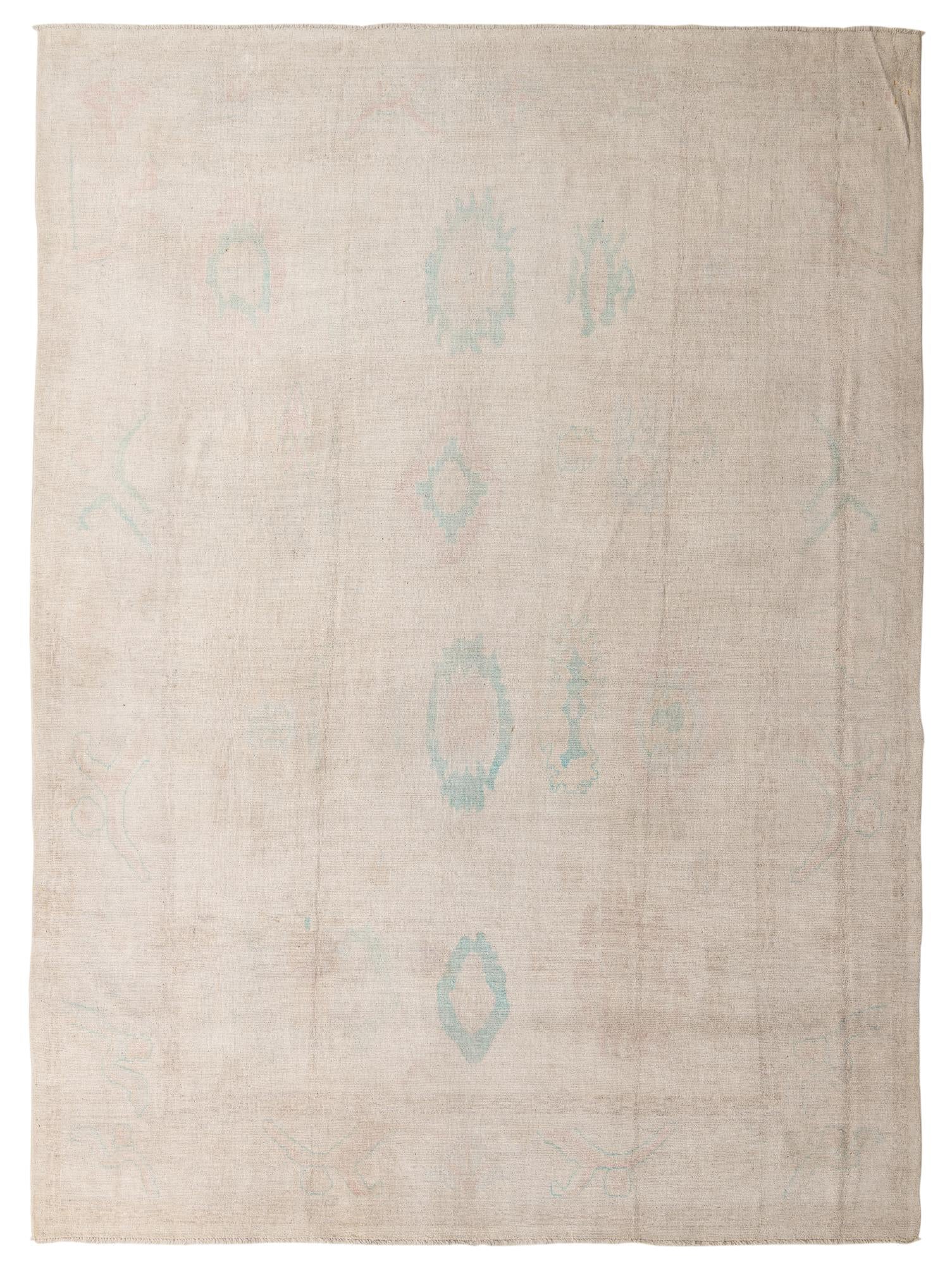 9' 10 x 13' 7 Hand Knotted Oushak Wool Rug