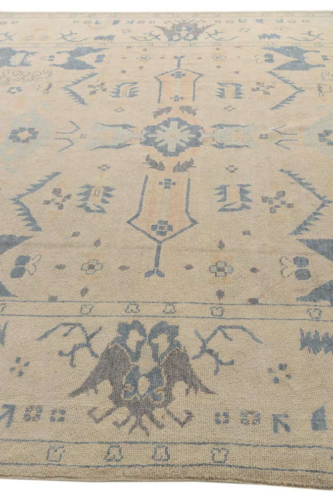 9' 2 x 11' 4 Hand Knotted Oushak Wool Rug