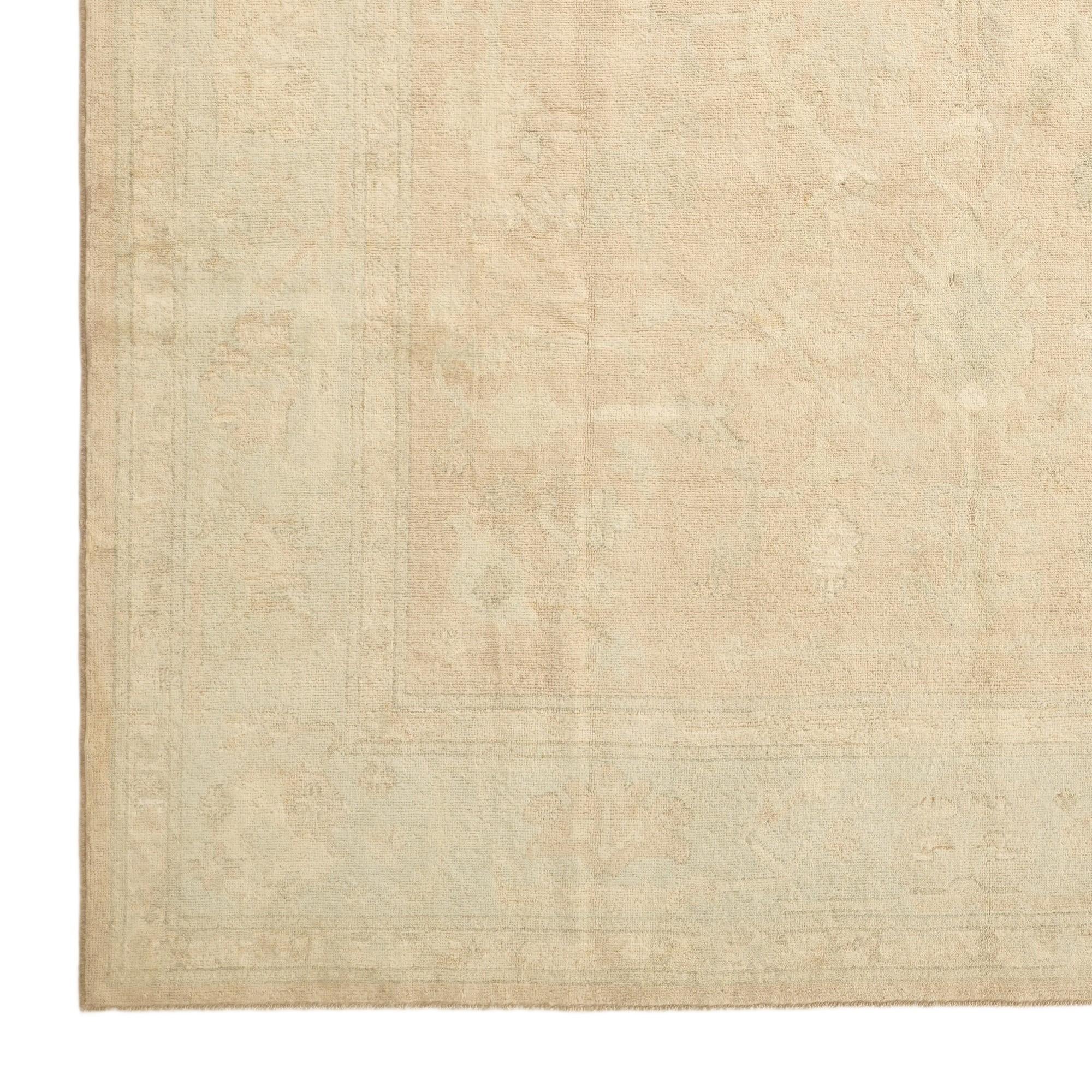 9' 2 x 11' 10 Hand Knotted Oushak Wool Rug