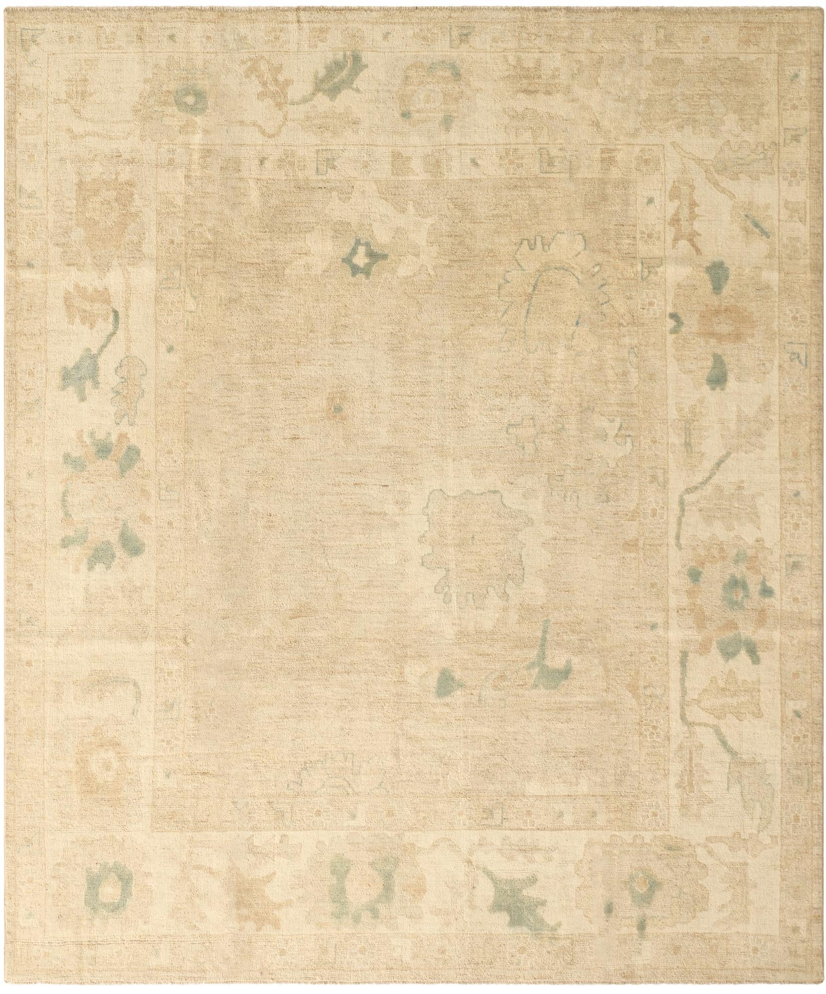 8' 3 x 9' 9  Hand Knotted Oushak Wool Rug