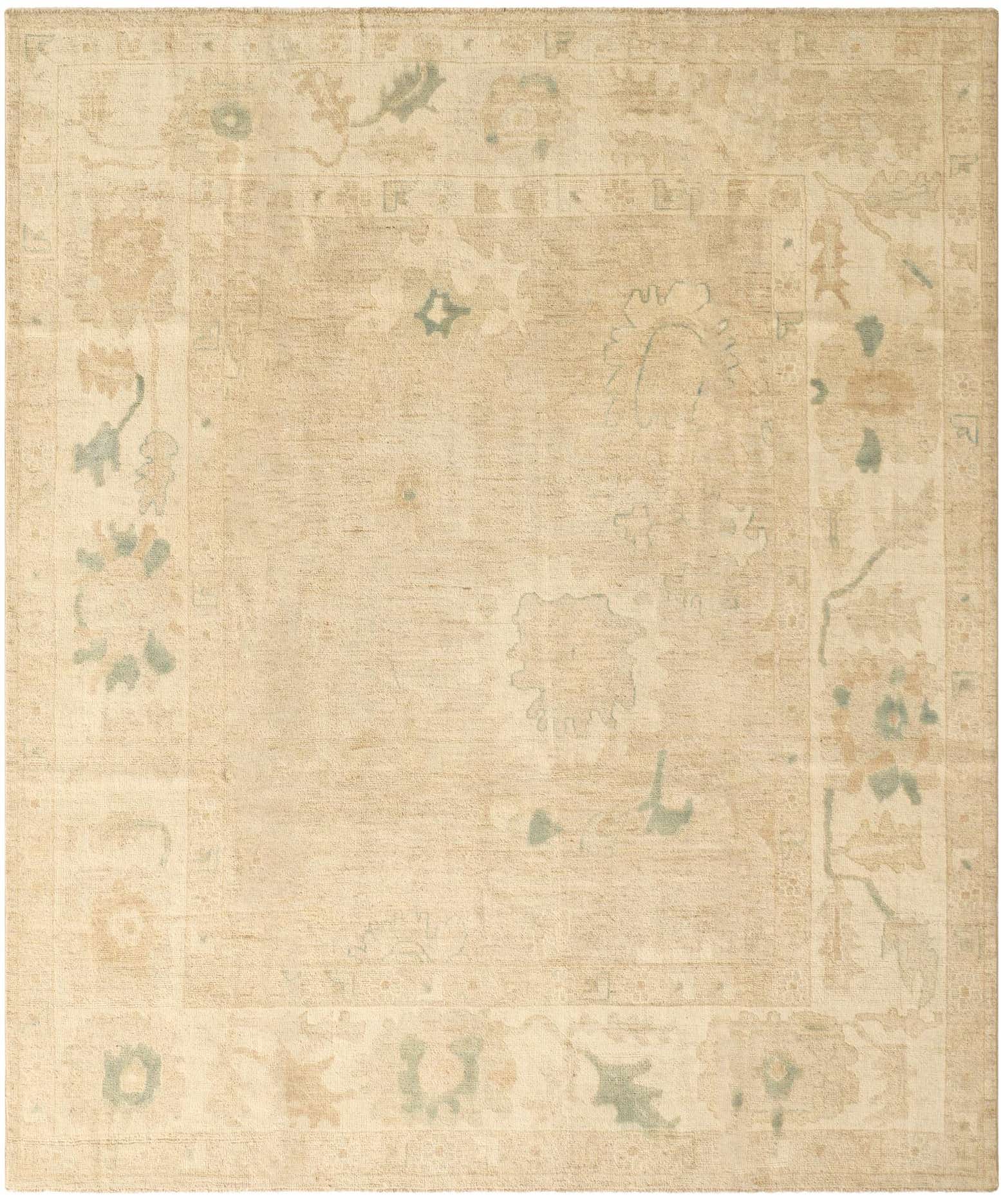 8' 3 x 9' 9 Hand Knotted Oushak Wool Rug