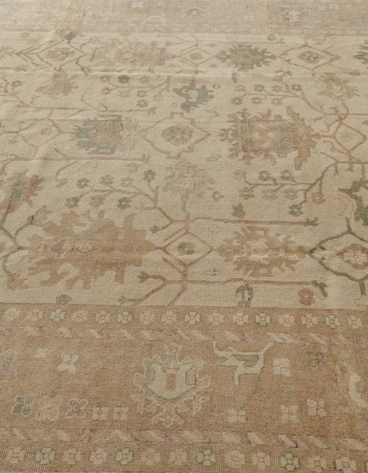 Detail image of 9' 2 x 12' 2  Hand Knotted Oushak Wool Rug