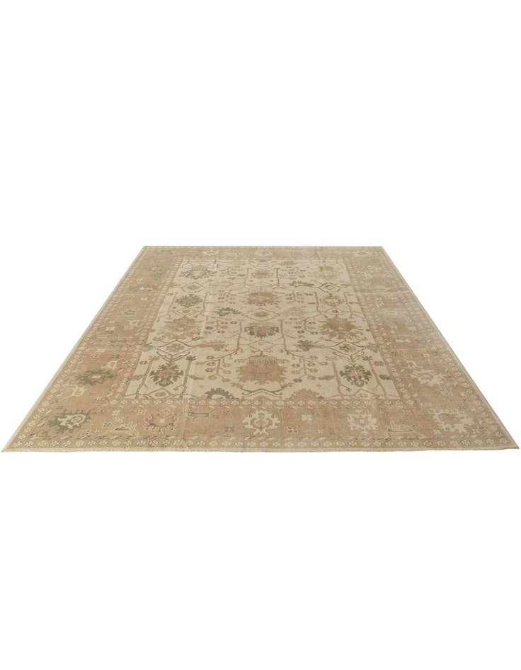 Detail image of 9' 2 x 12' 2 Hand Knotted Oushak Wool Rug