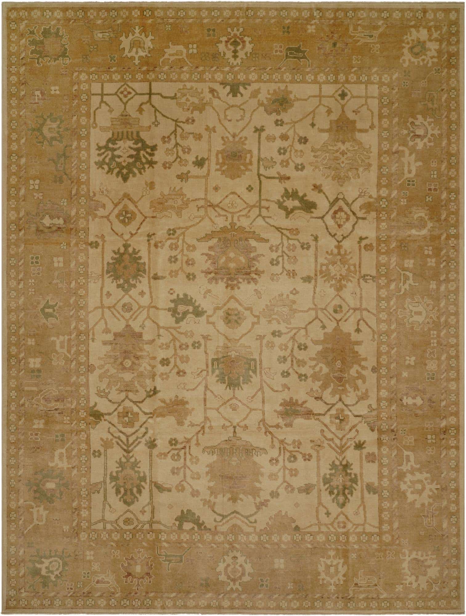 9' 2 x 12' 2 Hand Knotted Oushak Wool Rug