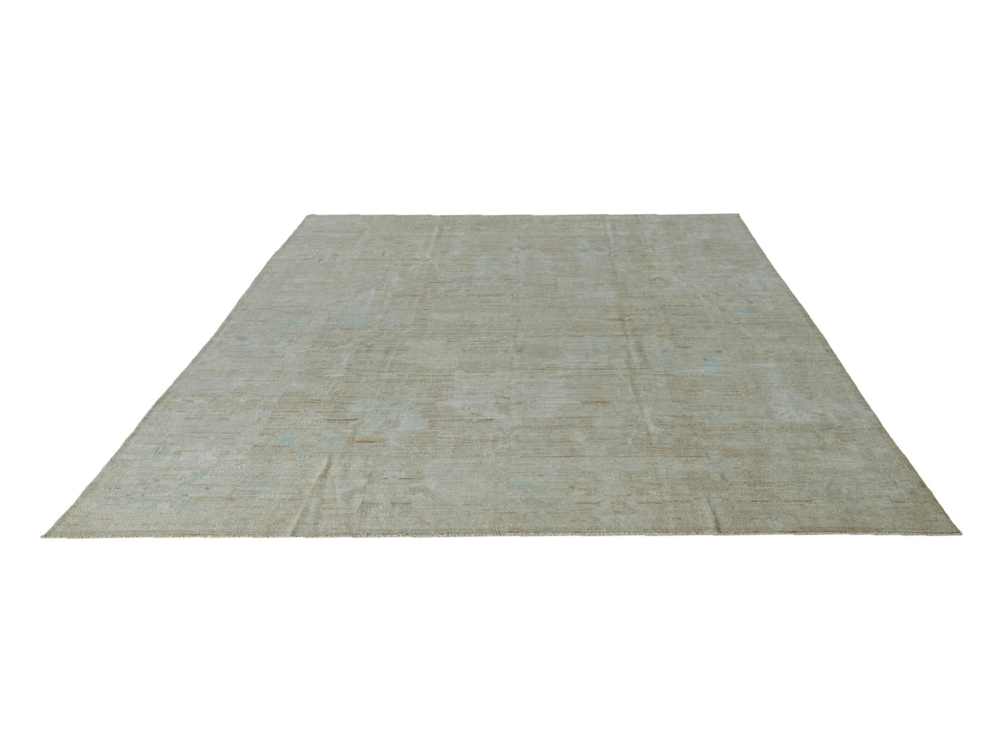 9' 11 x 13' 7 Hand Knotted Oushak Wool Rug