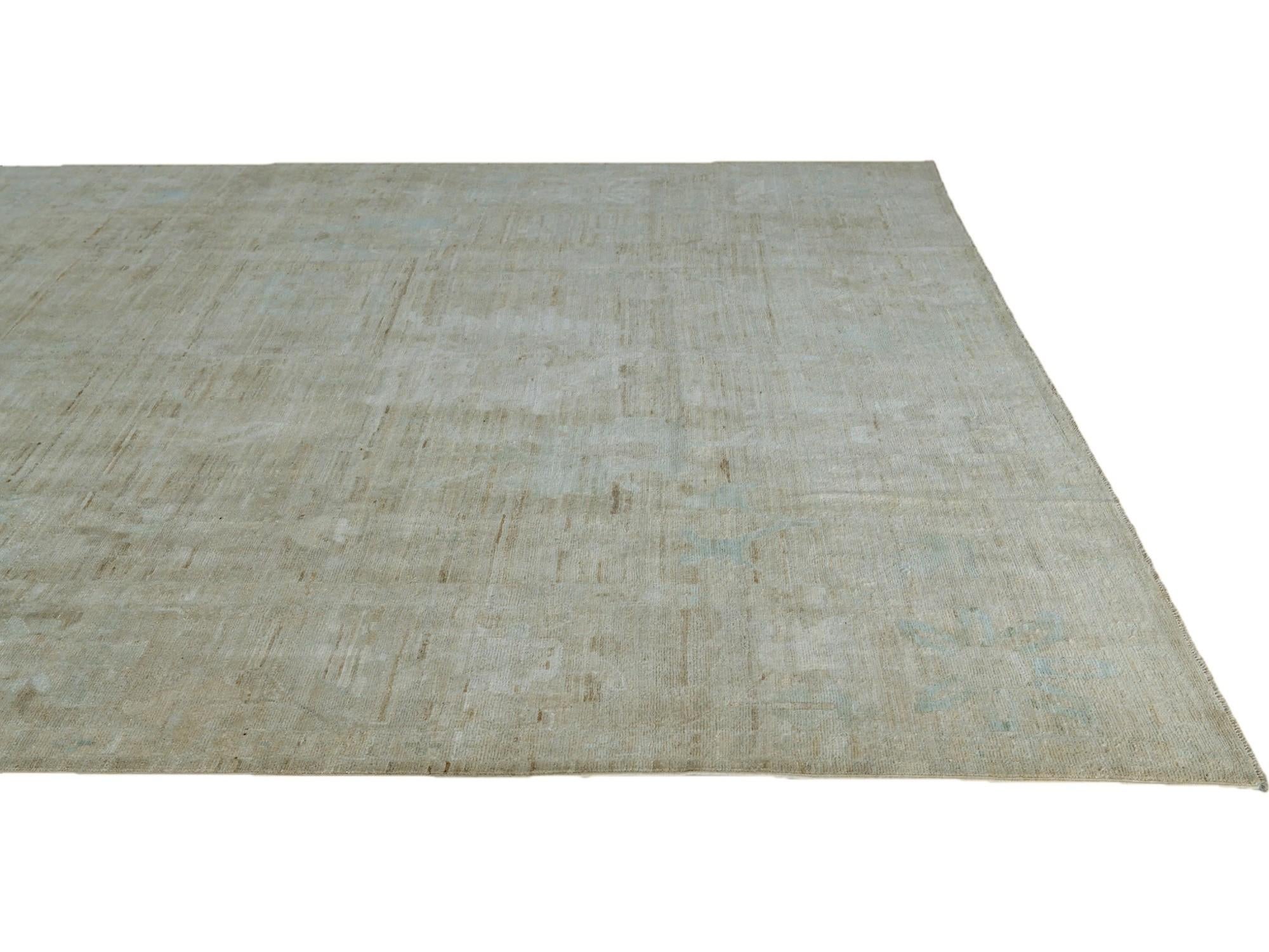 9' 11 x 13' 7 Hand Knotted Oushak Wool Rug