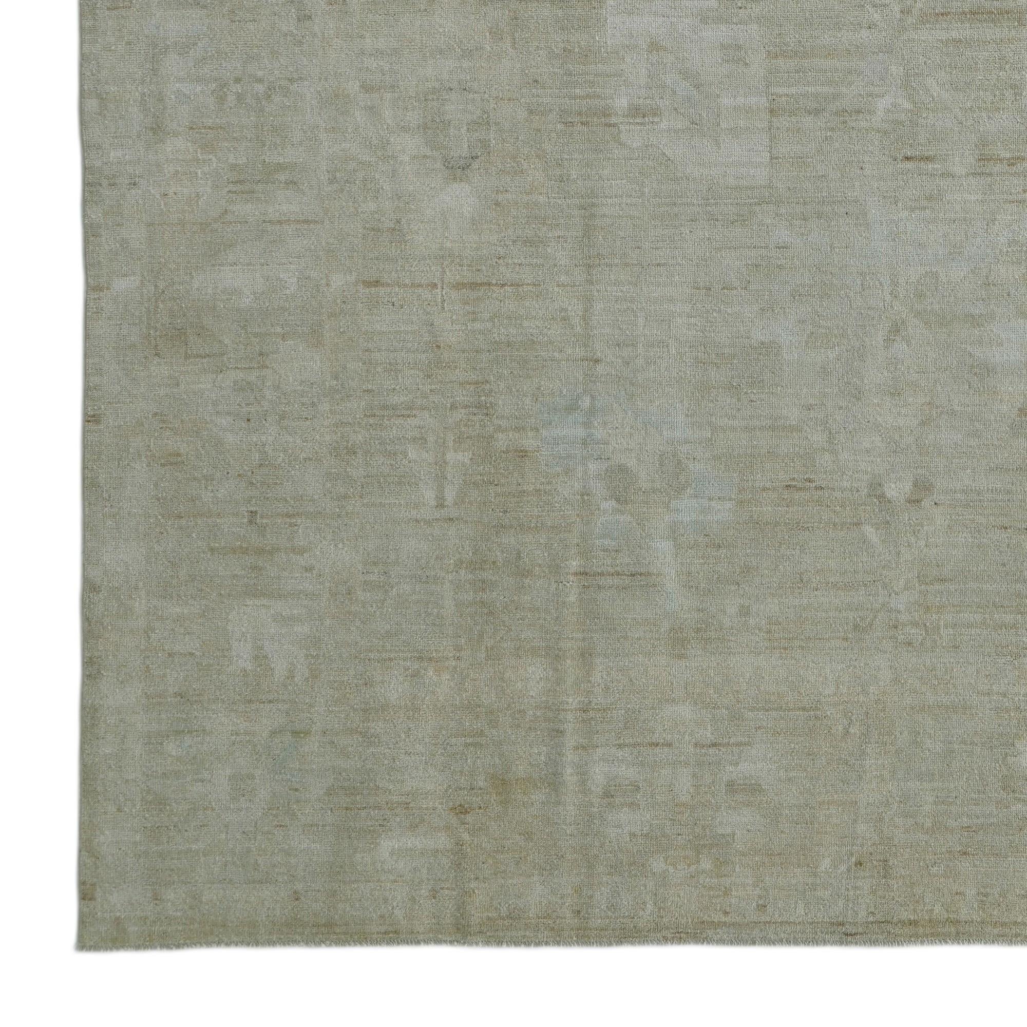 9' 11 x 13' 7 Hand Knotted Oushak Wool Rug