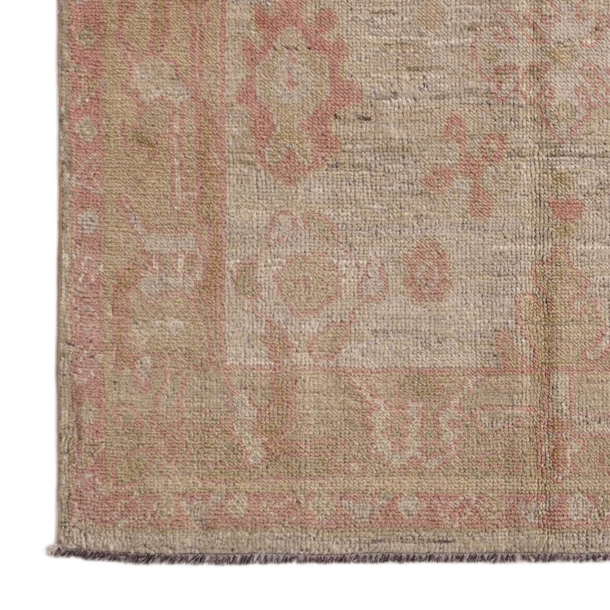 4' 3 x 6' 3 Hand Knotted Oushak Wool Rug