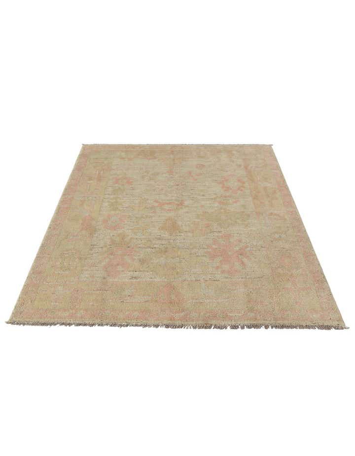 4' 3 x 6' 3 Hand Knotted Oushak Wool Rug