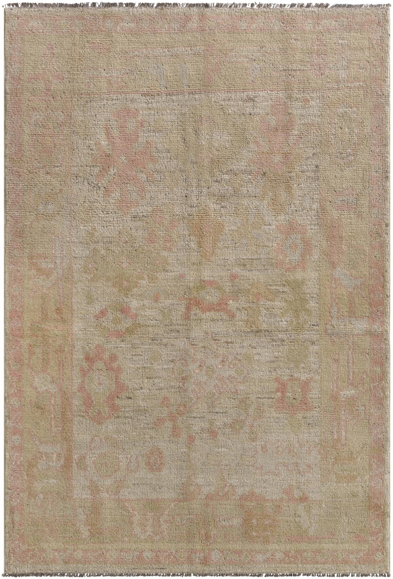 4' 3 x 6' 3  Hand Knotted Oushak Wool Rug