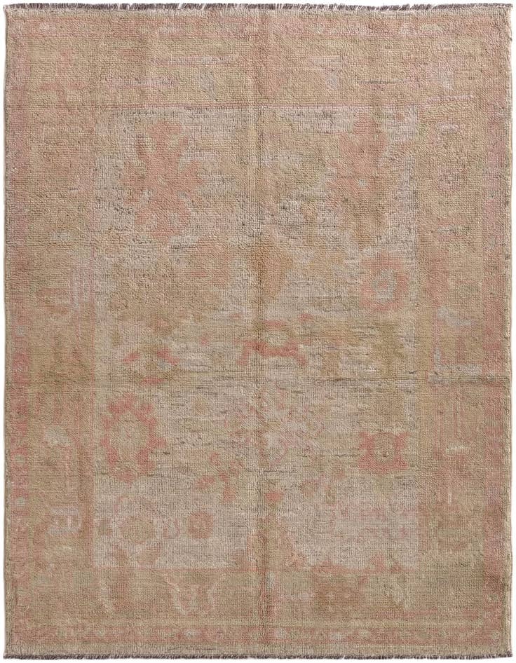 Detail image of 4' 3 x 6' 3 Hand Knotted Oushak Wool Rug