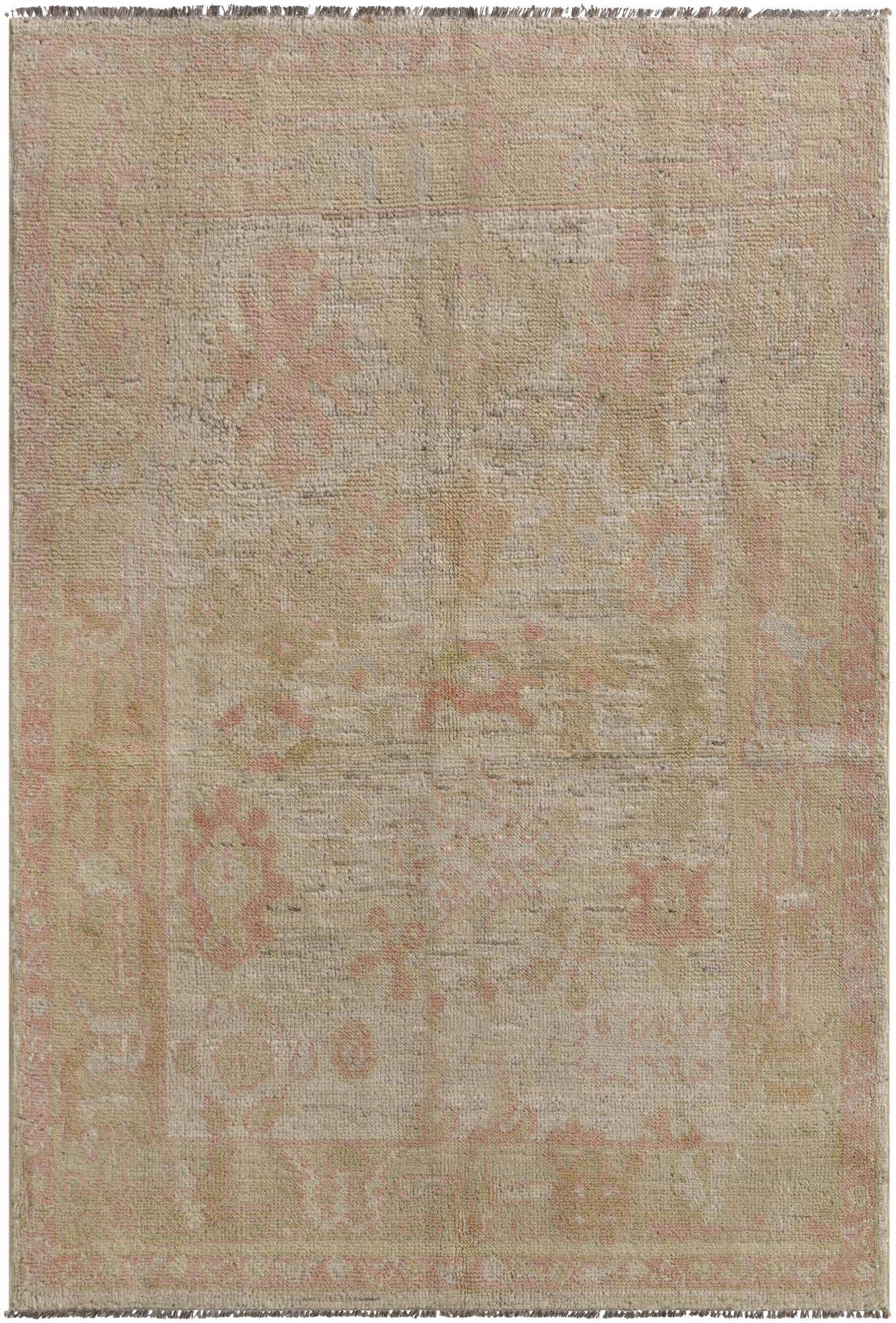 4' 3 x 6' 3 Hand Knotted Oushak Wool Rug
